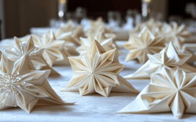 Creez une ambiance magique avec nos astuces de pliage de serviettes en forme de flocon