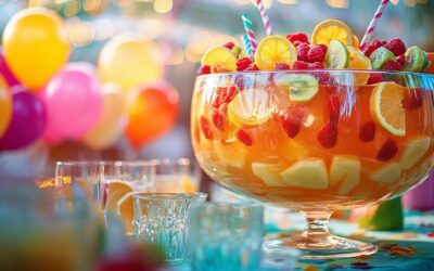 LE punch facile : recette pour 10 à 50 personnes avec variante sans alcool pour les enfants